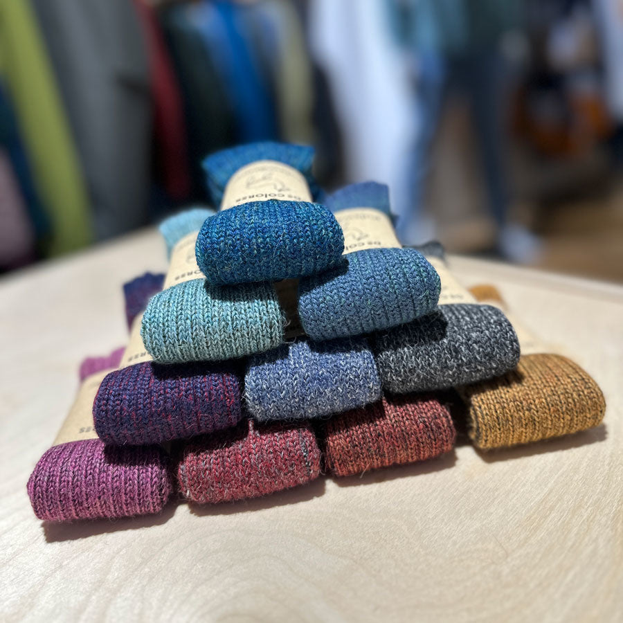 DE COLORES Polswarmers 100% baby alpaca TWO TONE GREY 14