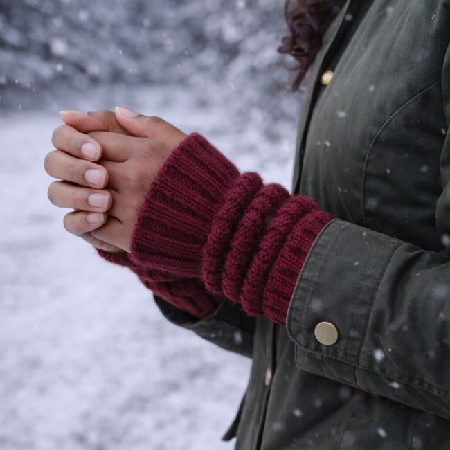 DE COLORES Polswarmers baby alpaca RIB ROOD 47