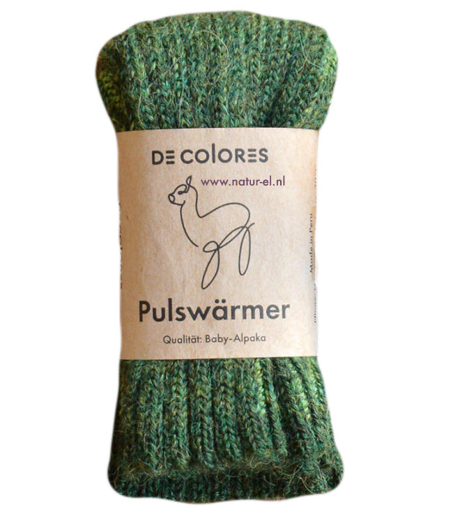 DE COLORES Polswarmers 100% baby alpaca TWO TONE groen 66