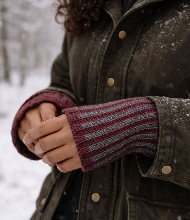 DE COLORES Polswarmers 100% baby alpaca TWO TONE ROOD 47