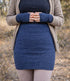 DE COLORES nierwarmer alpaca BLAUW ZWART 86 REVERSIBLE