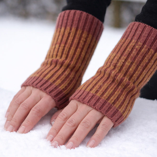 DE COLORES Polswarmers 100% baby alpaca TWO TONE lente