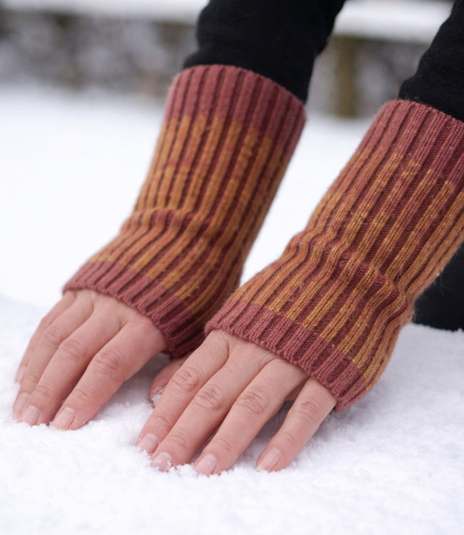 DE COLORES Polswarmers 100% baby alpaca TWO TONE lente