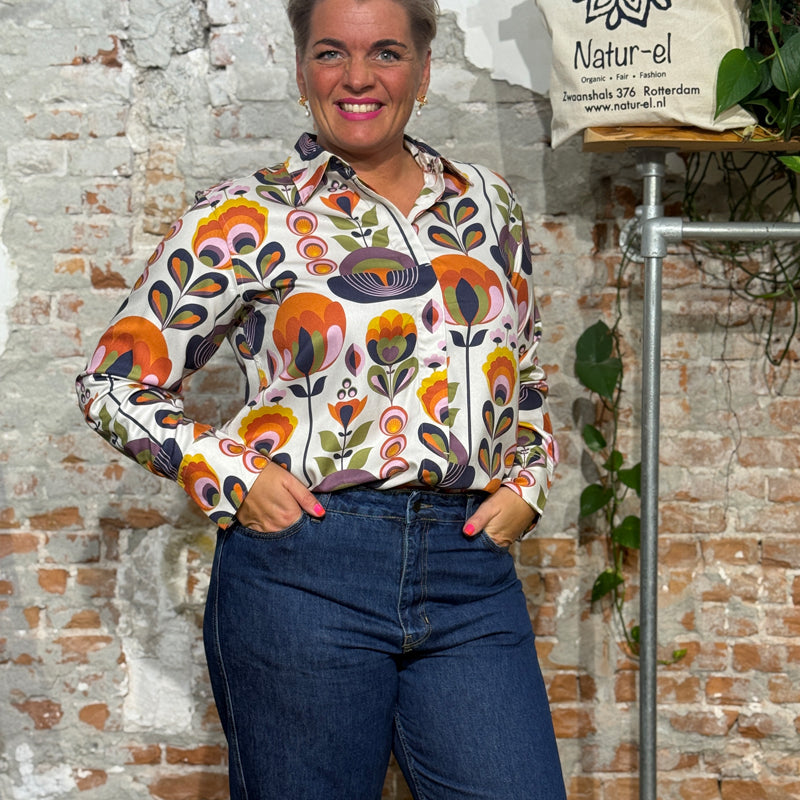 DEDICATED blouse NYDA HARVEST with tencel print