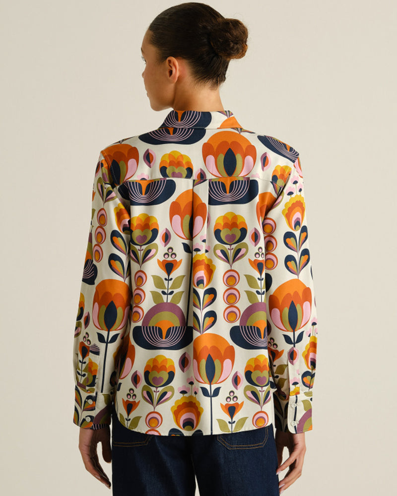 DEDICATED weite Bluse ALSVIK CHAIRS mit Print Tencel