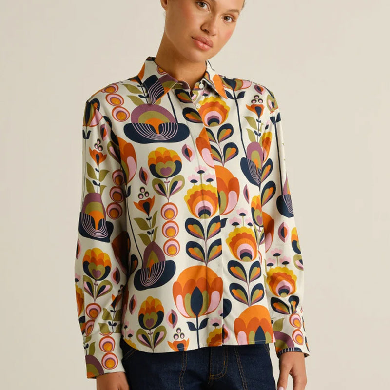 DEDICATED weite Bluse ALSVIK CHAIRS mit Print Tencel