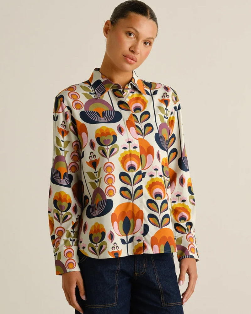 DEDICATED weite Bluse ALSVIK CHAIRS mit Print Tencel
