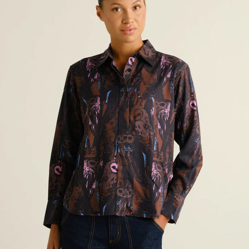 DEDICATED weite Bluse ALSVIK CHAIRS mit Print Tencel