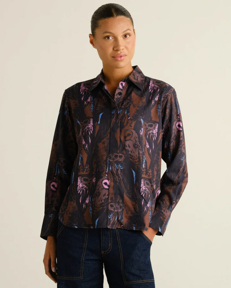 DEDICATED weite Bluse ALSVIK CHAIRS mit Print Tencel