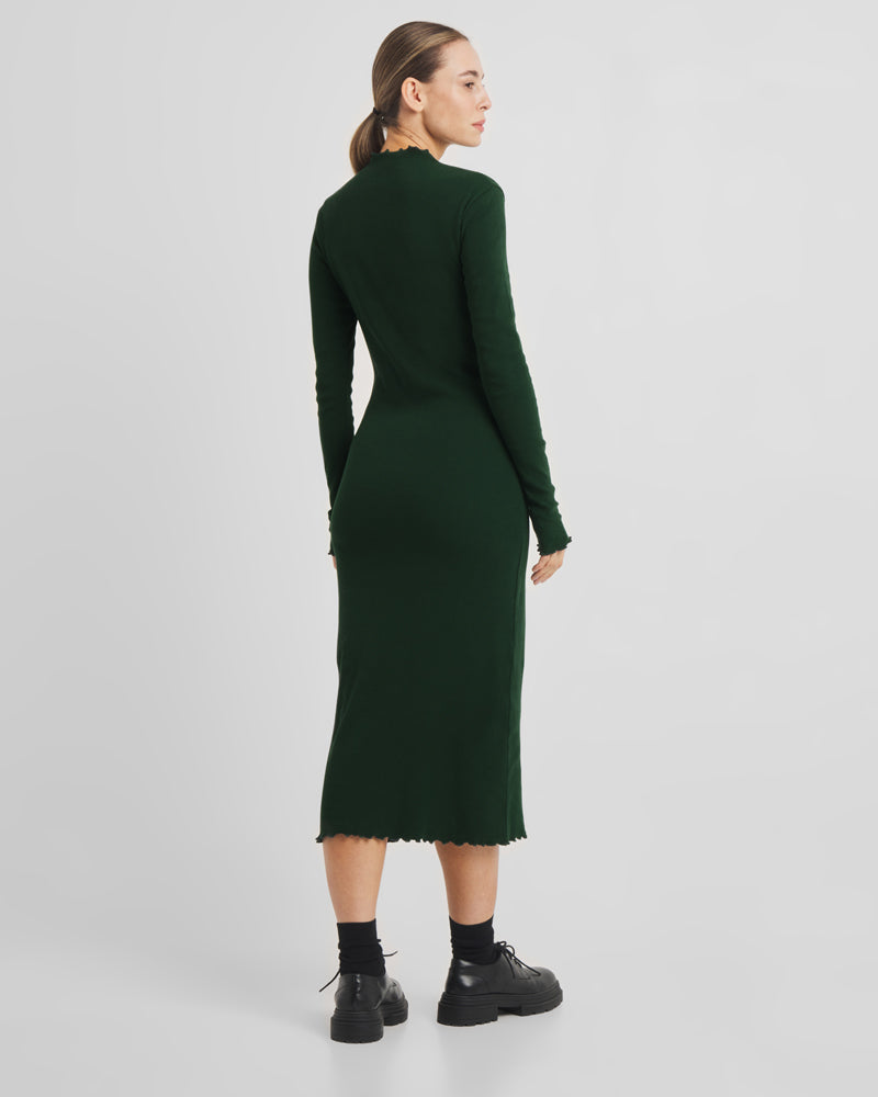DEDICATED langes Rippstrickkleid LOFTA FIG aus Bio-Baumwolle
