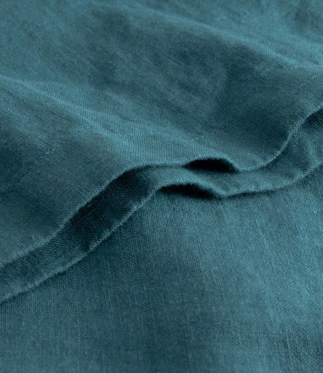 DEDICATED korte linnen broek dames DJUPVIK PETROL GREEN