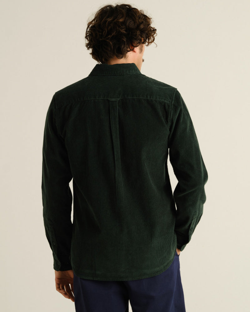 DEDICATED corduroy overhemd VARBERG GREEN biologisch katoen