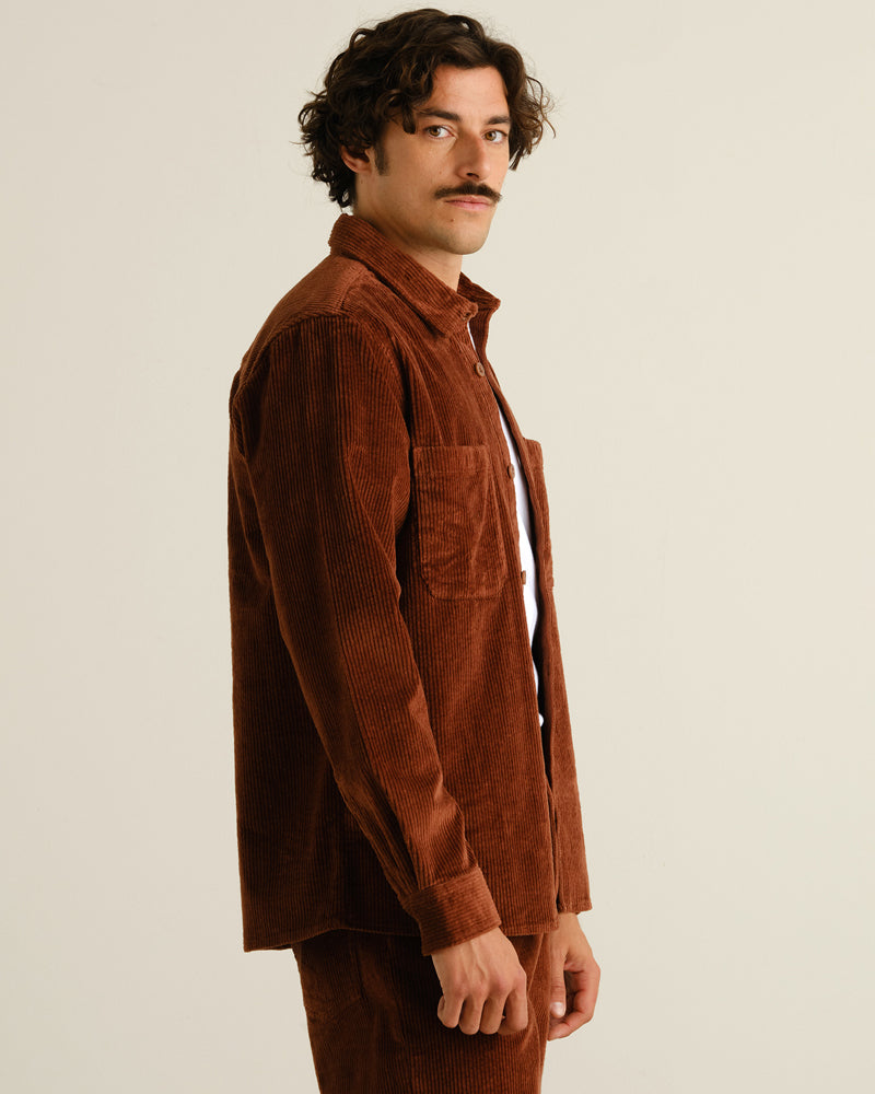 DEDICATED Cord-Overshirt KIL NAVY Bio-Baumwolle