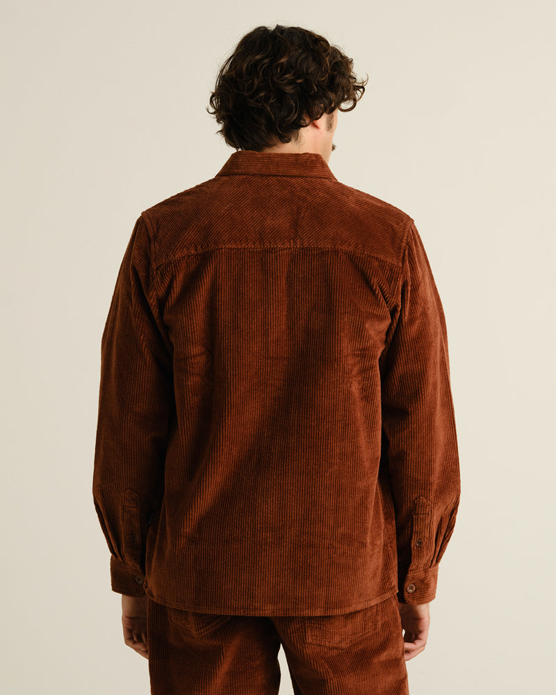 DEDICATED Cord-Overshirt KIL NAVY Bio-Baumwolle