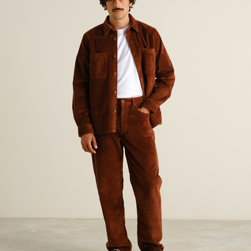 DEDICATED Cord-Overshirt KIL NAVY Bio-Baumwolle