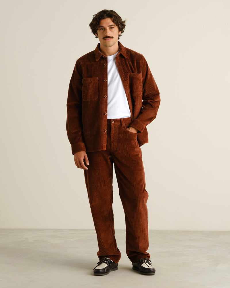 DEDICATED Cord-Overshirt KIL NAVY Bio-Baumwolle