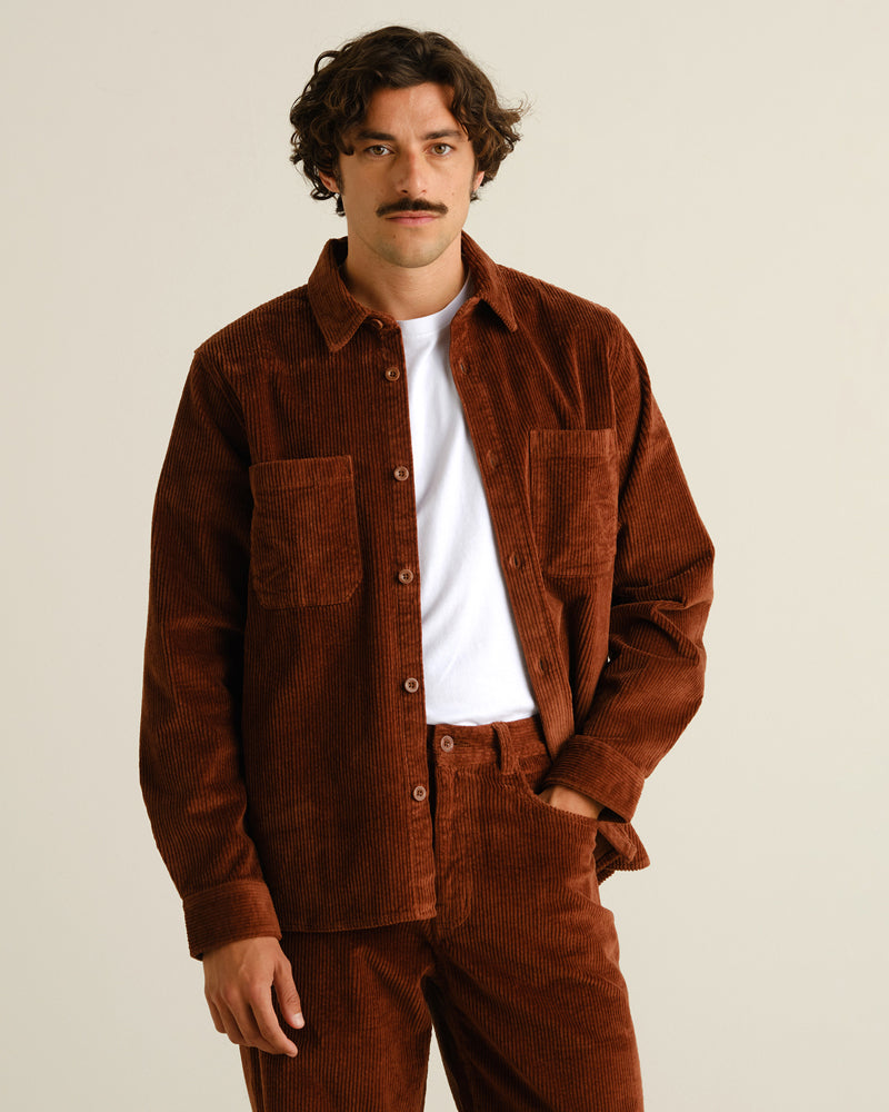 DEDICATED corduroy overshirt KIL CAPPUCHINO biologisch katoen