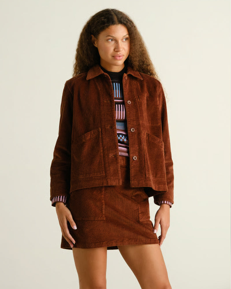 DEDICATED corduroy rok MARJO CAPPUCHINO biologisch katoen