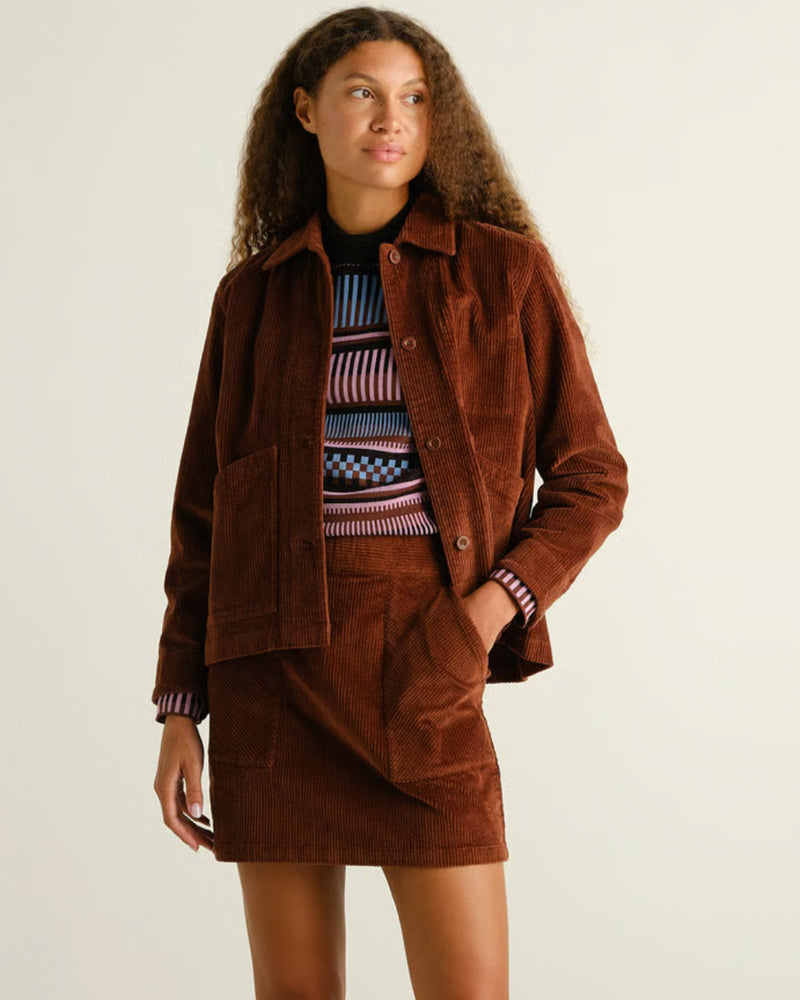 DEDICATED corduroy rok MARJO CAPPUCHINO biologisch katoen