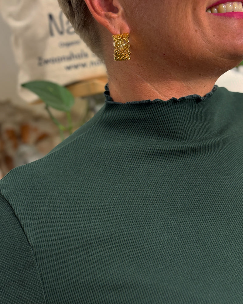 DEDICATED rib shirt RYD PINE GREEN van biologisch katoen