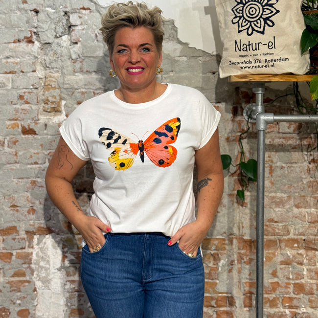 DEDICATED shirt VISBY BUTTERFLY biologisch katoen