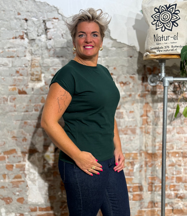 DEDICATED effen shirt VISBY GREEN PINE biologisch katoen