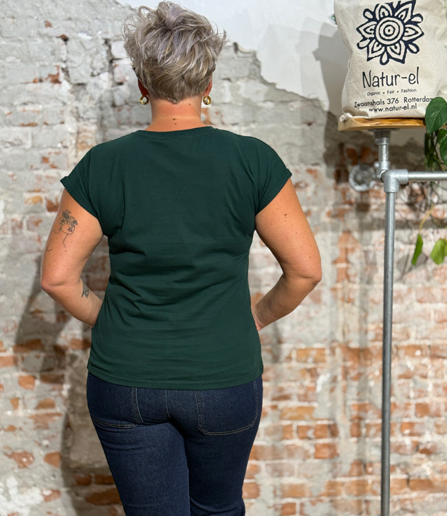 DEDICATED effen shirt VISBY GREEN PINE biologisch katoen