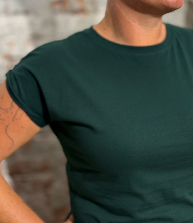 DEDICATED effen shirt VISBY GREEN PINE biologisch katoen