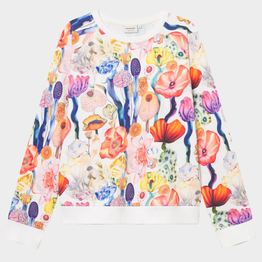 DEDICATED sweater FANTASY FLOWERS van biologisch katoen