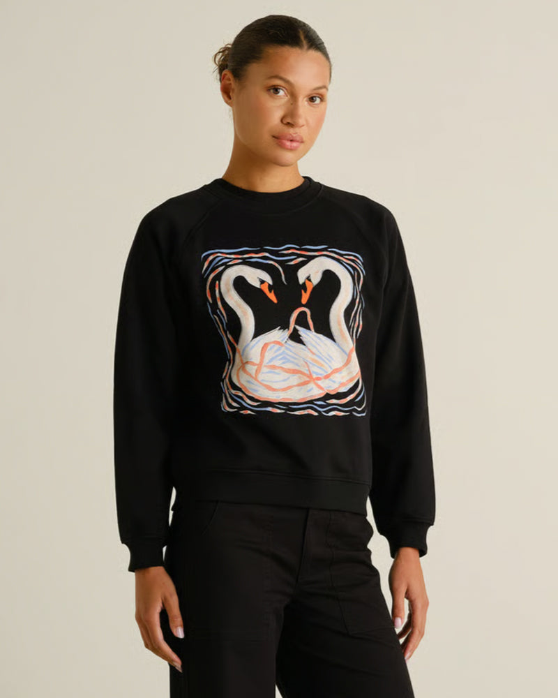 DEDICATED dames sweater SWAN van biologisch katoen