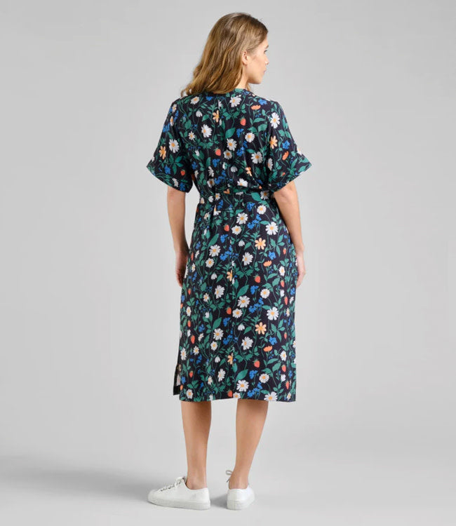 DEDICATED jurk KALLVIK STRAWBERRY met ceintuur van tencel