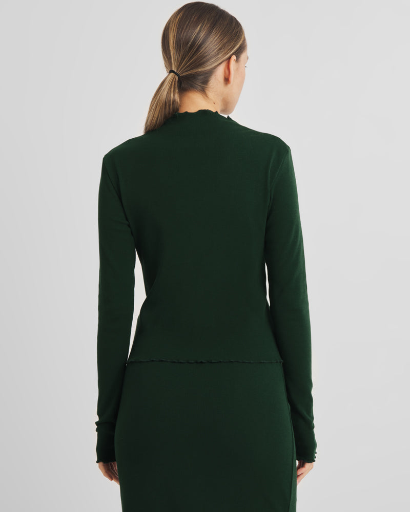 DEDICATED rib shirt RYD PINE GREEN van biologisch katoen
