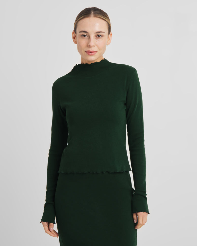 DEDICATED rib shirt RYD PINE GREEN van biologisch katoen