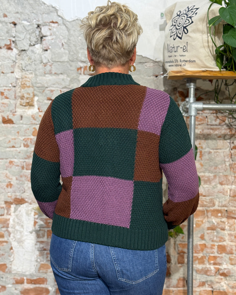 DEDICATED knitted sweater GOTLAND BLOCKS organic cotton and tencel