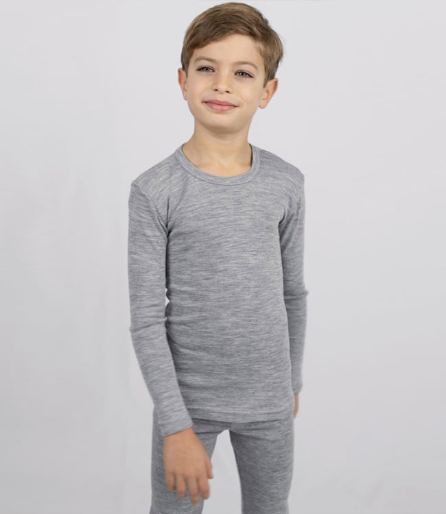 ENGEL longsleeve van wol zijde EFFEN GRIJS kind