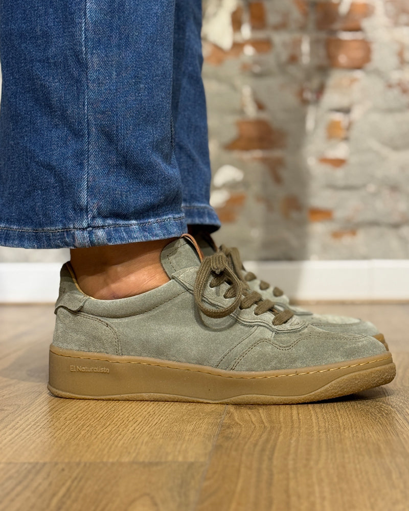 EL NATURALISTA duurzame suede sneaker GEO OLIVA