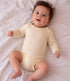 ENGEL baby romper wol zijde met LANGE MOUW effen NATUREL