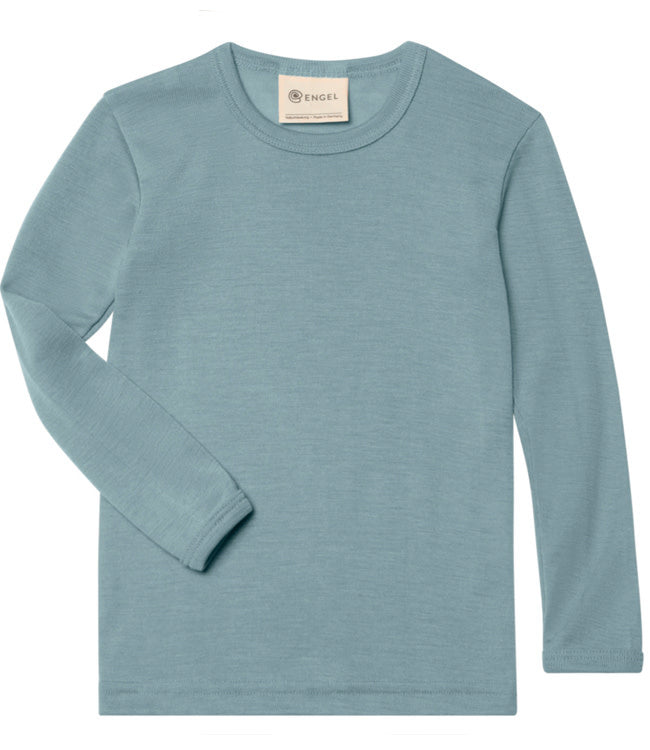 ENGEL longsleeve van wol zijde IJSBLAUW kind
