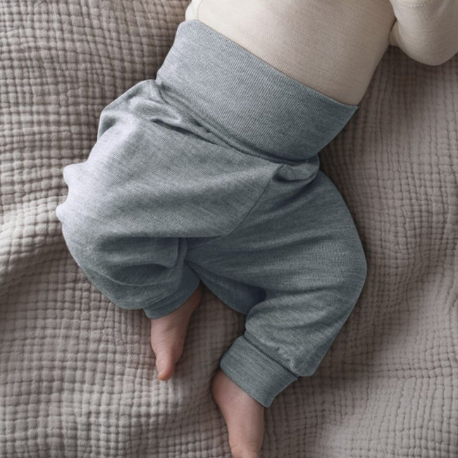 Engel BABY wol zijde BROEKJE IJSBLAUW biologische wol