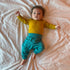 ENGEL baby romper wol zijde met LANGE MOUW effen SAFFRAAN