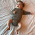 ENGEL baby romper wol zijde met LANGE MOUW effen WALNOOT