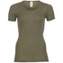 ENGEL Wol zijde shirt korte mouw dames OLIJF