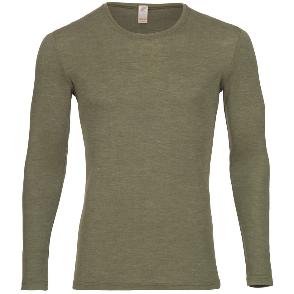 ENGEL Wol zijde longsleeve heren wollen ondergoed OLIJF
