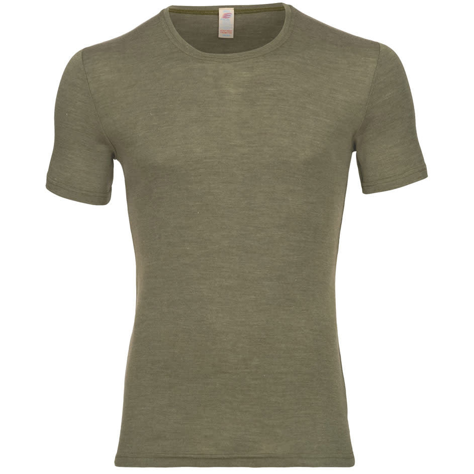 ENGEL Wol zijde shirt korte mouw heren wollen ondergoed OLIJF