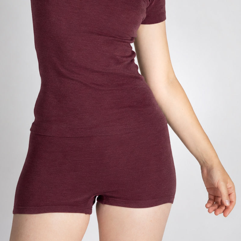 ENGEL NATUR Wol zijde boxer hipster broekje dames BORDEAUX