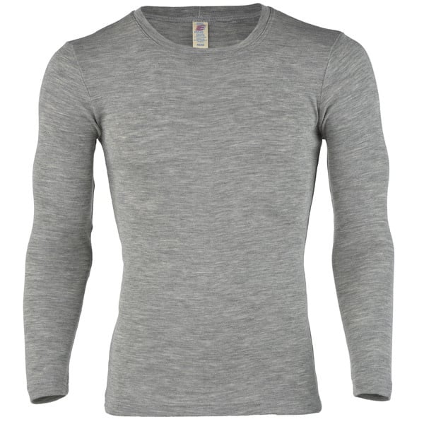 ENGEL Wol zijde LONGSLEEVE HEREN wollen ondergoed GRIJS