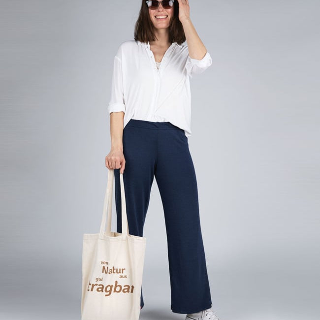 ENGEL Wol zijde LOUNGE broek dames NAVY 240 gr m/2