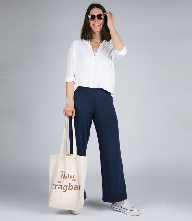 ENGEL Wol zijde LOUNGE broek dames NAVY 240 gr m/2