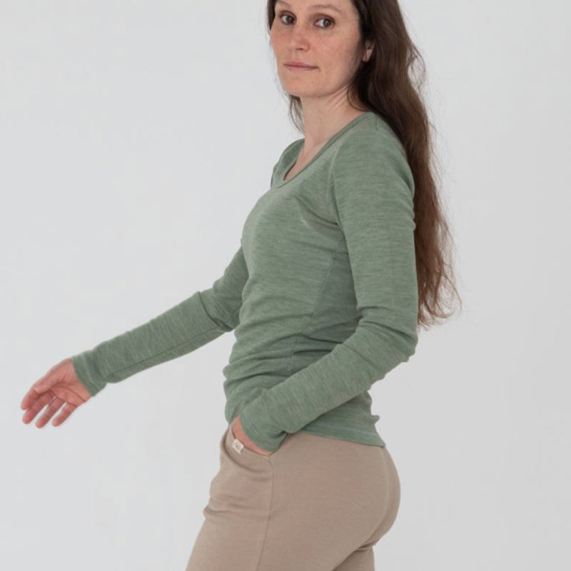 ENGEL Damen-Langarmshirt aus Bio-Wolle SAFFRAN