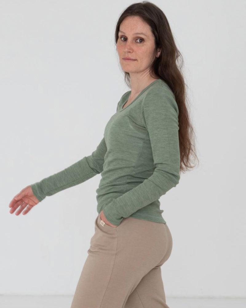 ENGEL Damen-Langarmshirt aus Bio-Wolle SAFFRAN